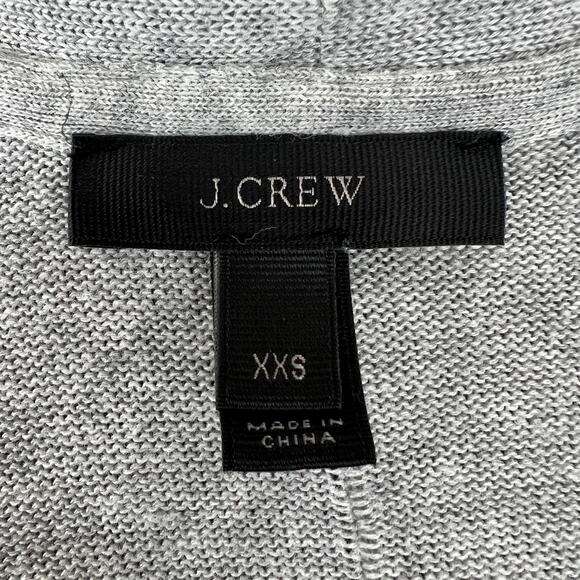 J.Crew Light Gray Open Front Long Duster Cardigan Sweater Pockets LS Size XXS - Picture 10 of 12